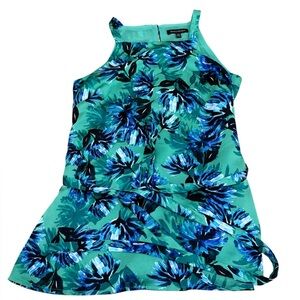 Banana Republic Blue and Green Floral Top